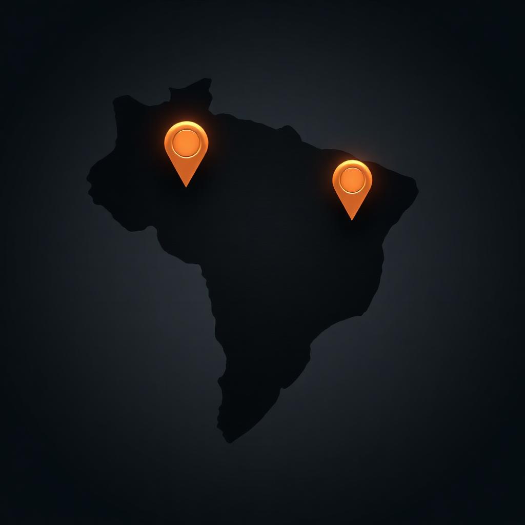 Mapa do Brasil com marcadores das sedes CURA